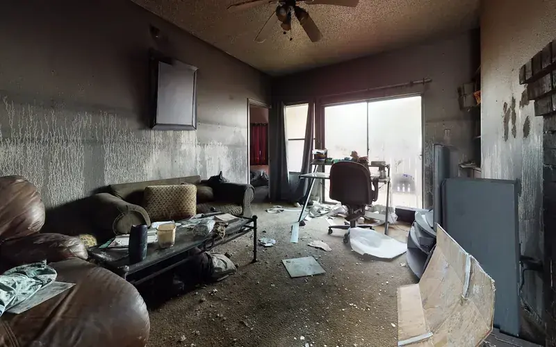 Utility area water damage with drying equipment after a water heater failure in Spicewood, TX